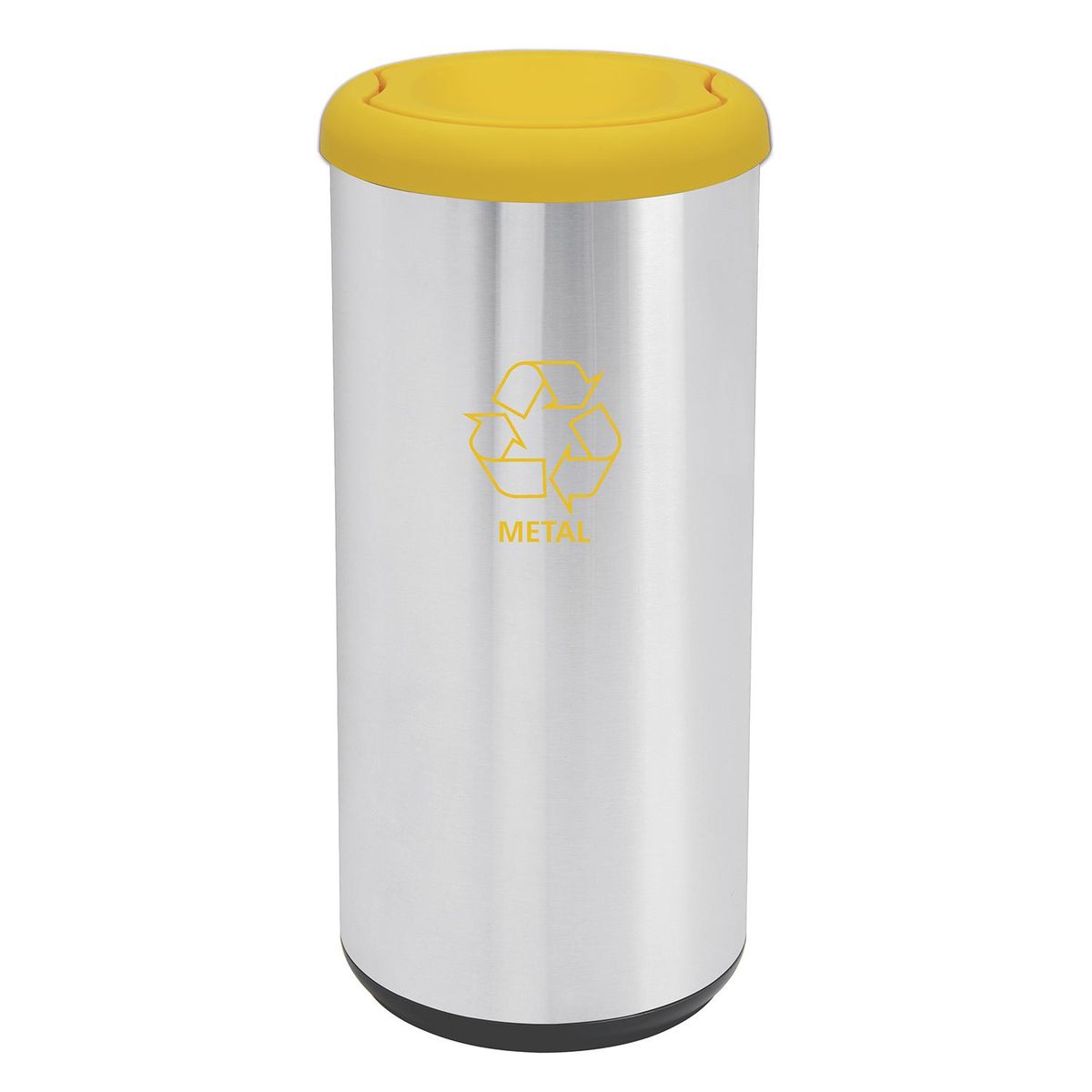 TRAMONTINA - Basurero 40 Litros Acero inoxidable Gris/amarillo