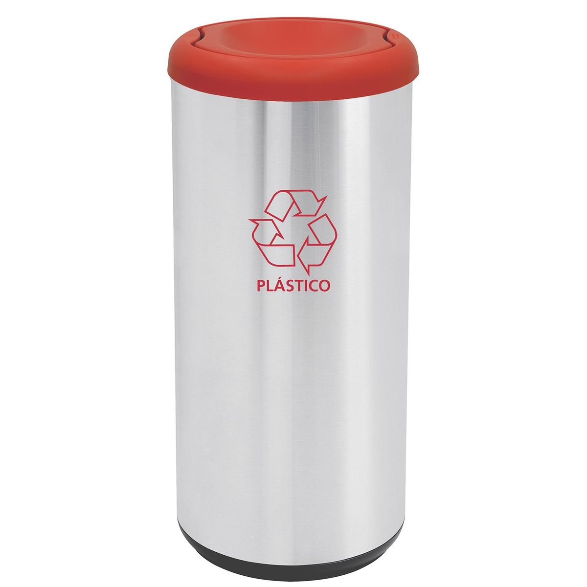 TRAMONTINA - Basurero 40 Litros Acero inoxidable Gris/roja