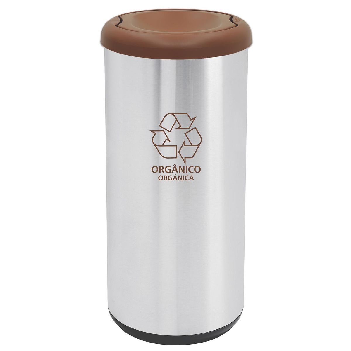 TRAMONTINA - Basurero 40 Litros Acero inoxidable Gris/marrón