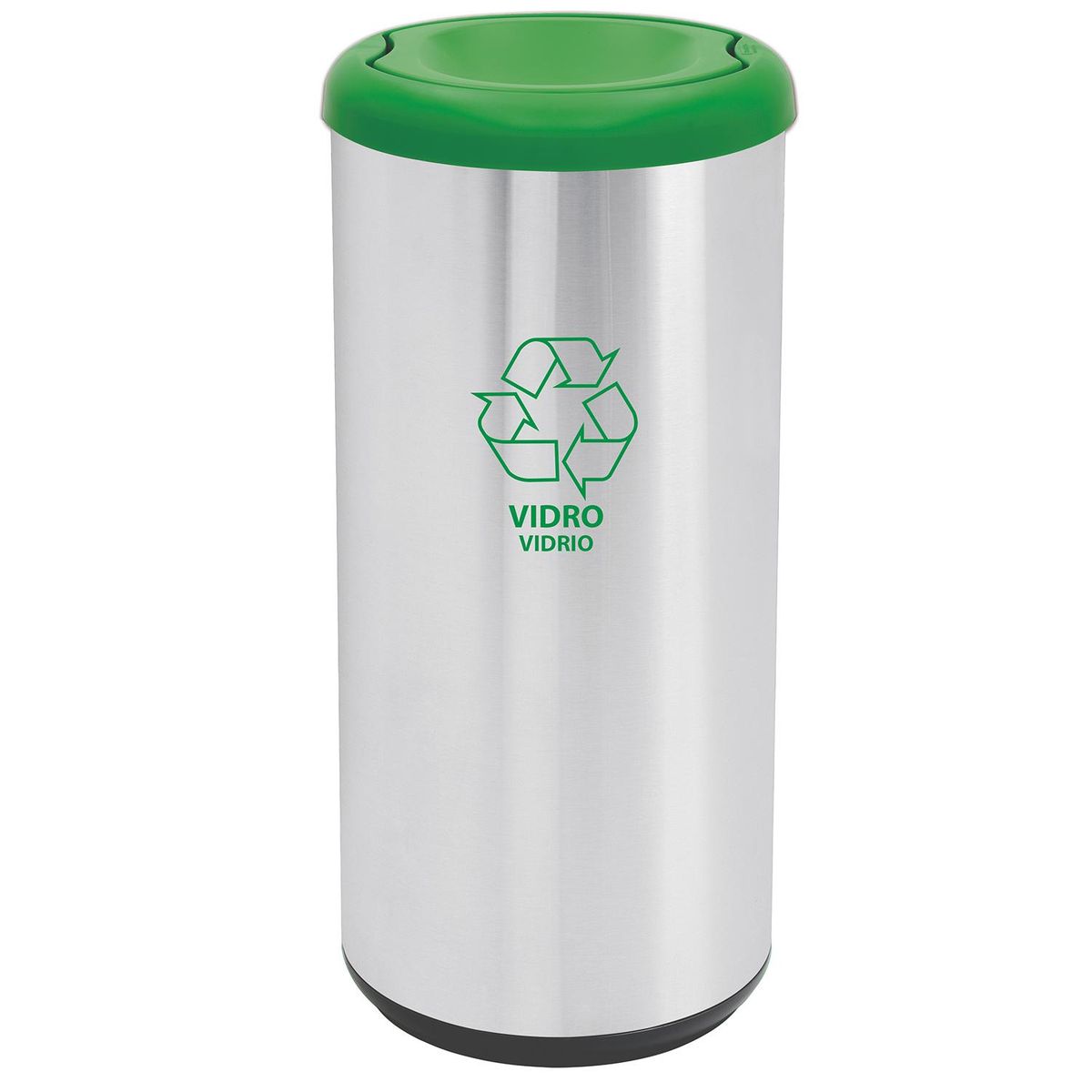 TRAMONTINA - Basurero 40 Litros Acero inoxidable Gris/verde