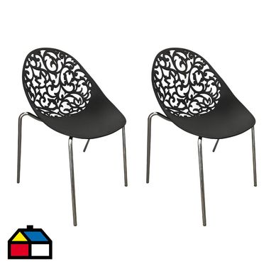 Pack 2 sillas formia 50x78x45 cm Negro