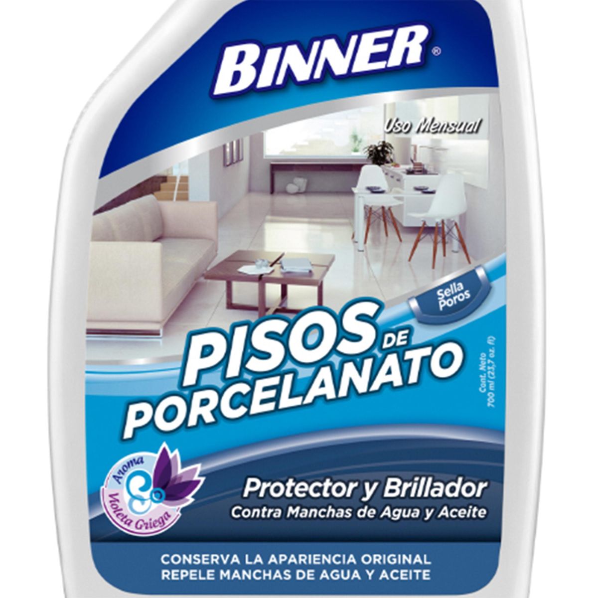 BINNER - Abrillantador Binner Porcelanato 700 ml Hidro-óleo Repelente Pisos