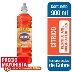 VIRUTEX - Limpiador líquido desinfectante cítrico 900ml