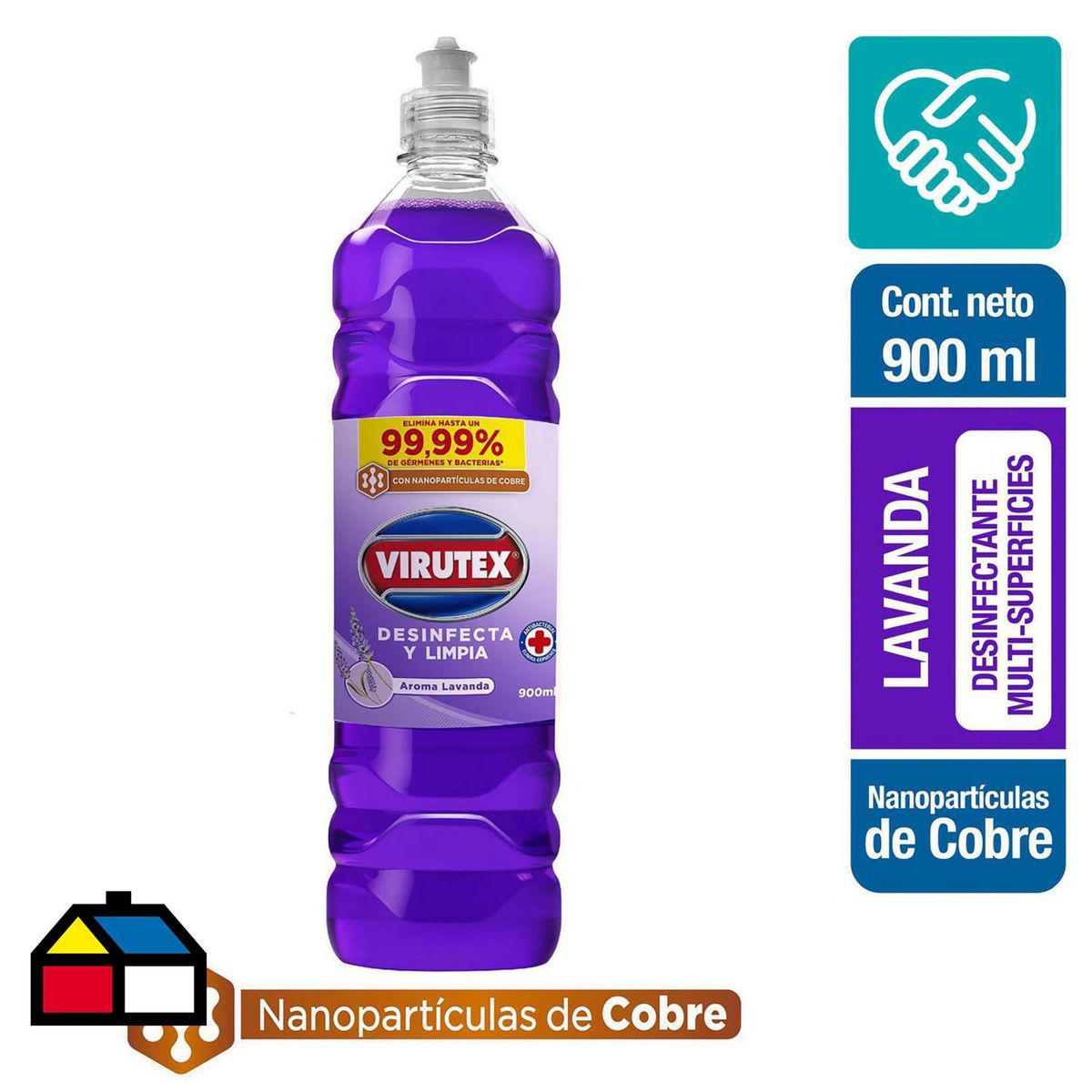 VIRUTEX - Limpiador Líquido Desinfectante Virutex Lavanda 900 ml Hogar