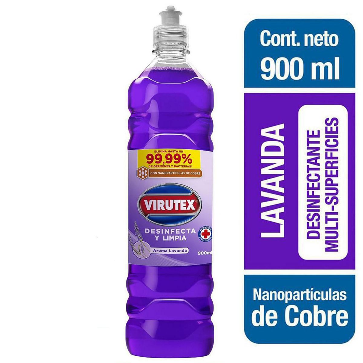 VIRUTEX - Limpiador Líquido Desinfectante Virutex Lavanda 900 ml Hogar