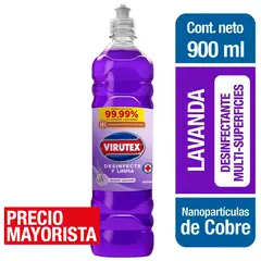 VIRUTEX - Limpiador líquido desinfectante lavanda 900ml
