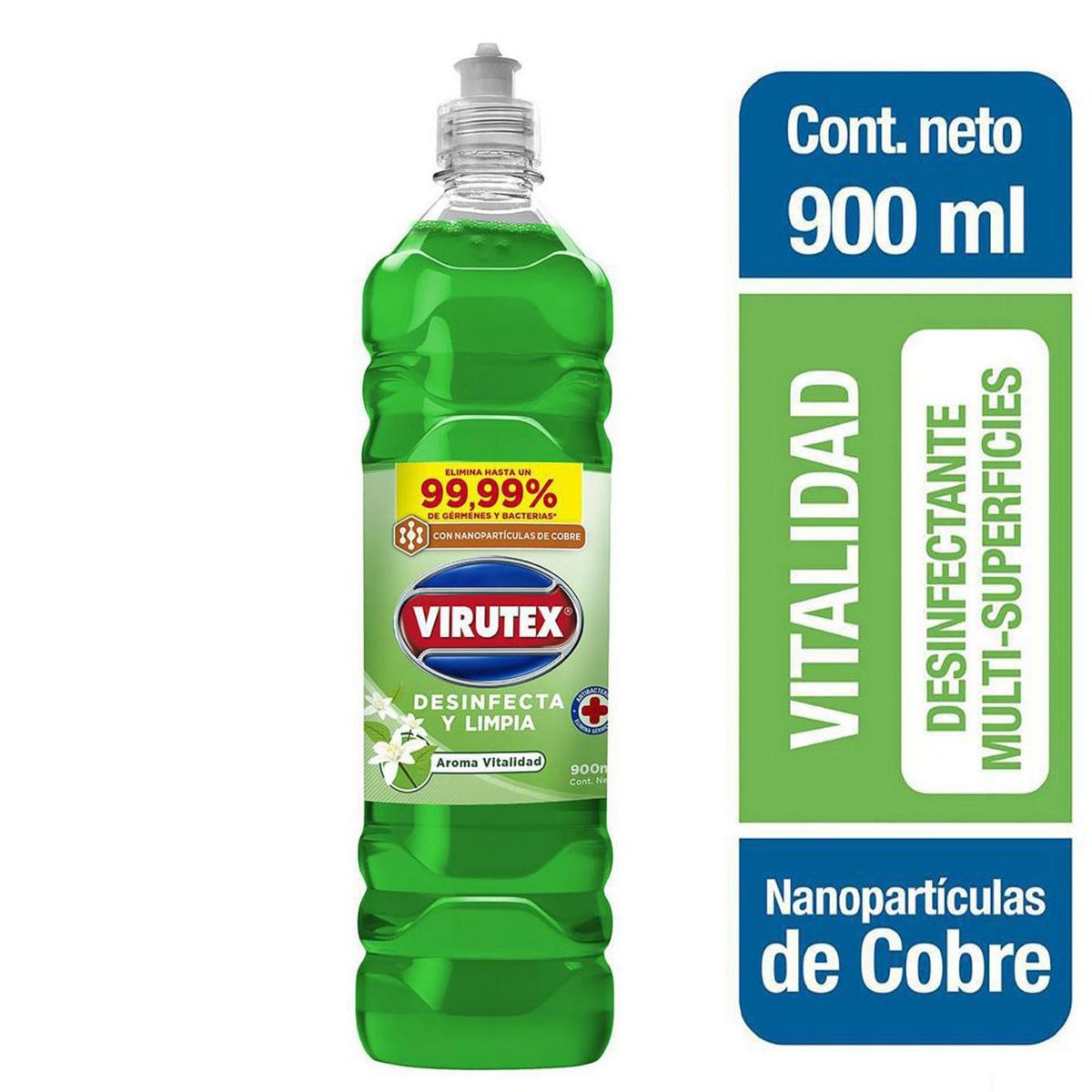 VIRUTEX - Limpiador Líquido Desinfectante Virutex Vitalidad 900 ml Cítrico