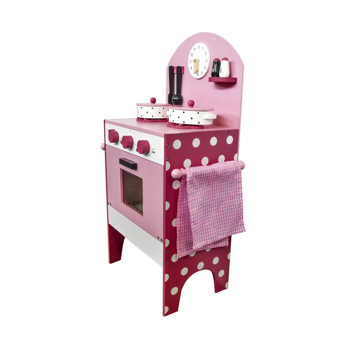 GAME POWER - Cocina madera con accesorios rosado