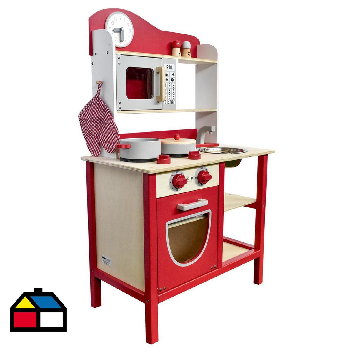 GAME POWER - Cocina madera con accesorios rojo