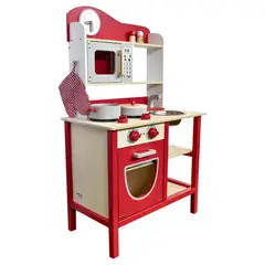 GAME POWER - Cocina madera con accesorios rojo