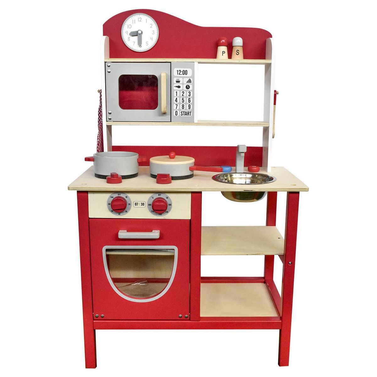 GAME POWER - Cocina madera con accesorios rojo