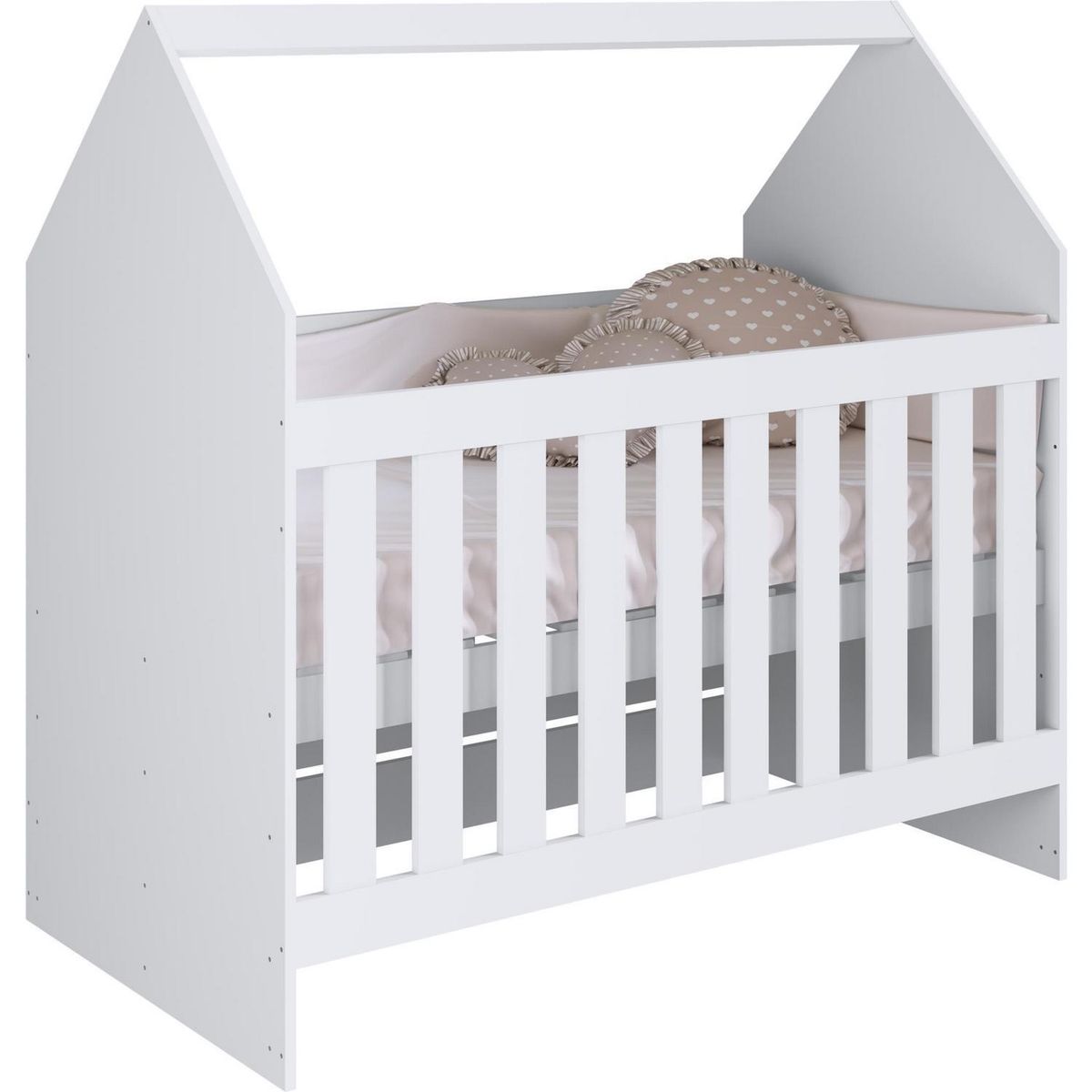 KIDSCOOL - Cuna casita 70x130x133 cm blanca