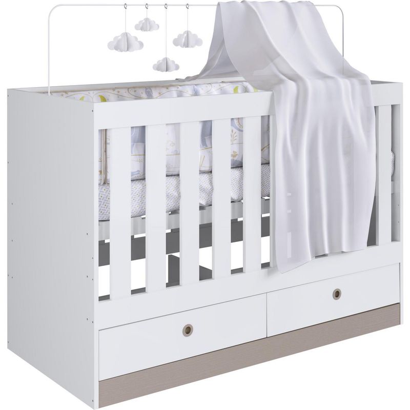 KIDSCOOL - Cuna 3 en 1 63x92x133 cm blanca