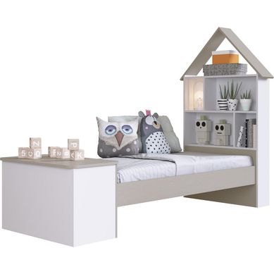 Cama casita 83x143,5x202 cm blanca
