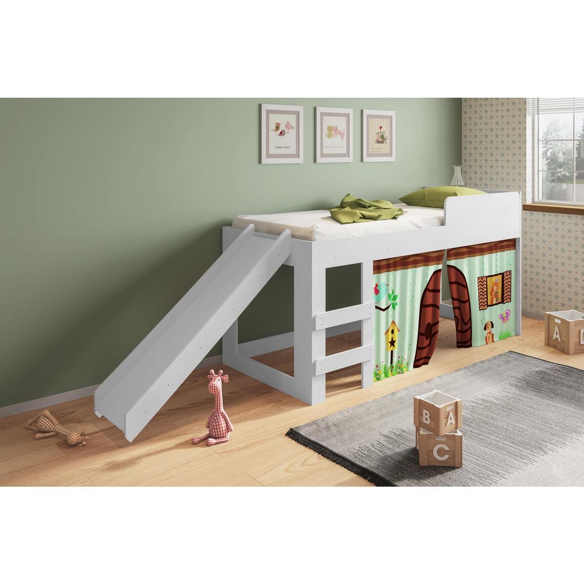 KIDSCOOL - Cama 192x100x185 cm blanca