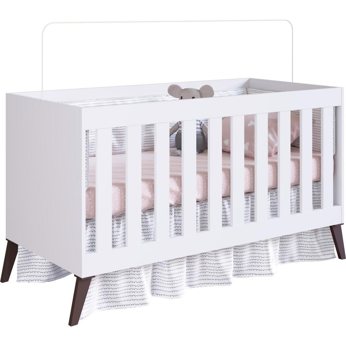 KIDSCOOL - Cuna con altura regulable 64x107x133 cm blanca