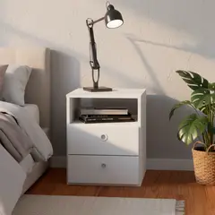 KIDSCOOL - Velador 2 Cajón(es) Tokyo 38.5x46.5x38 cm Blanco