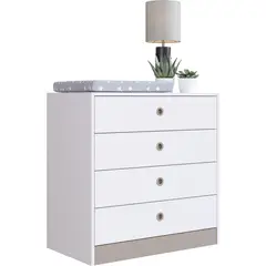 KIDSCOOL - Cómoda Infantil 4 Cajón(es) Amore 73x74.5x42 cm Blanco