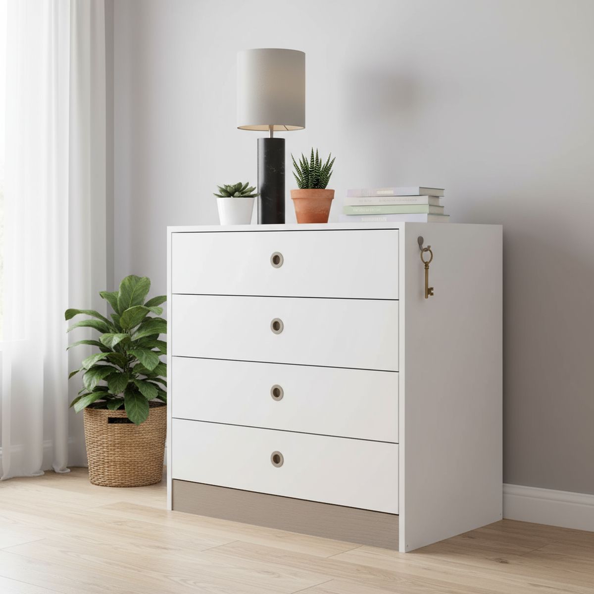 KIDSCOOL - Cómoda Infantil 4 Cajón(es) Amore 73x74.5x42 cm Blanco