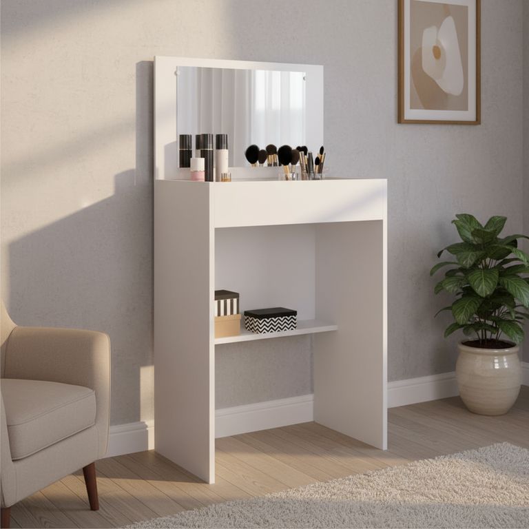 Tocador con Espejo Amore 57x116,4x37 cm Blanco