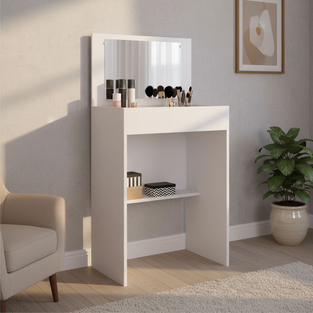 KIDSCOOL - Tocador con Espejo Amore 57x116,4x37 cm Blanco