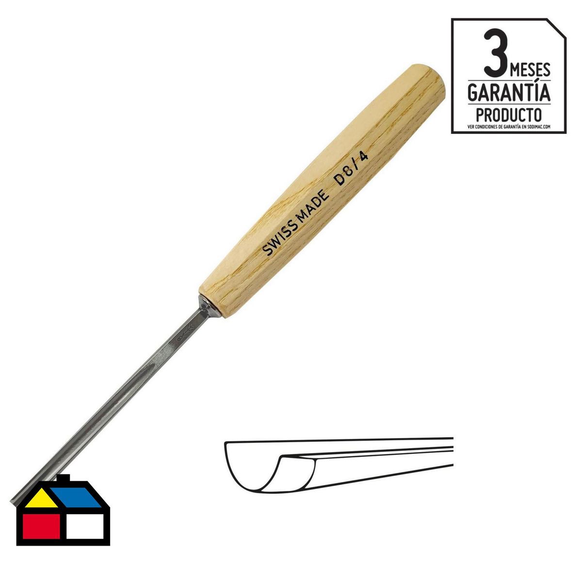 PFEIL - Gubia semi curva xilografía 8/4 mm