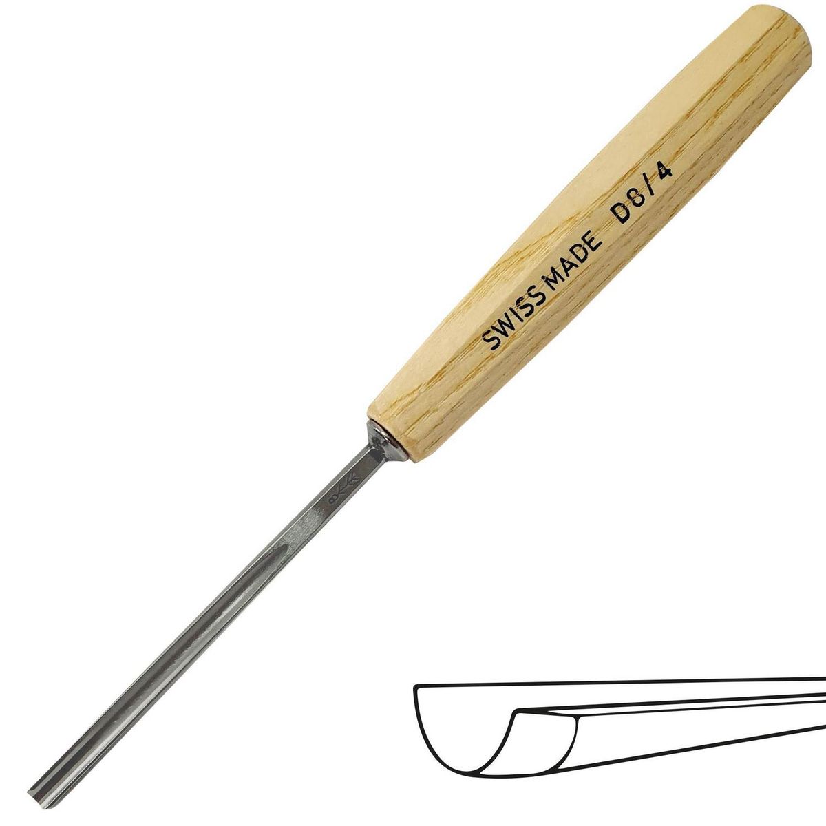 PFEIL - Gubia semi curva xilografía 8/4 mm