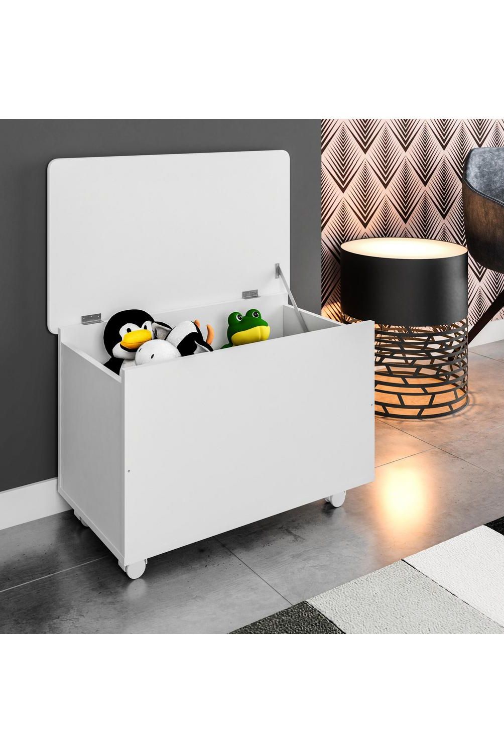 KIDSCOOL - Baúl con Ruedas 67.8x45x40 cm 65 l Blanco