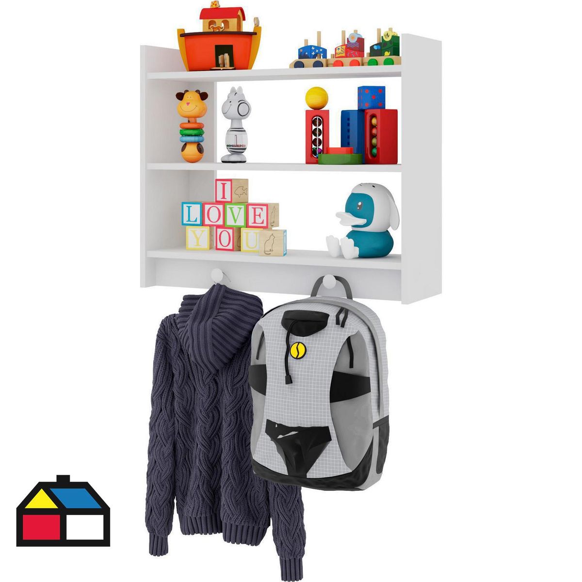 KIDSCOOL - Repisa Amore MDF 3 Nivel(es) 70x60x22 cm Blanco