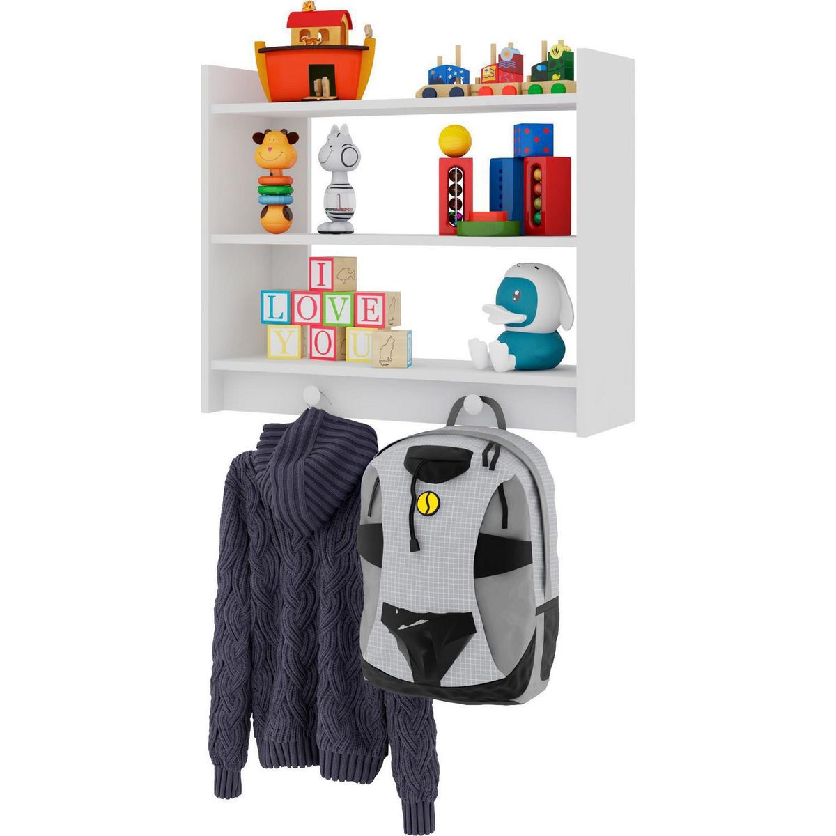 KIDSCOOL - Repisa Amore MDF 3 Nivel(es) 70x60x22 cm Blanco