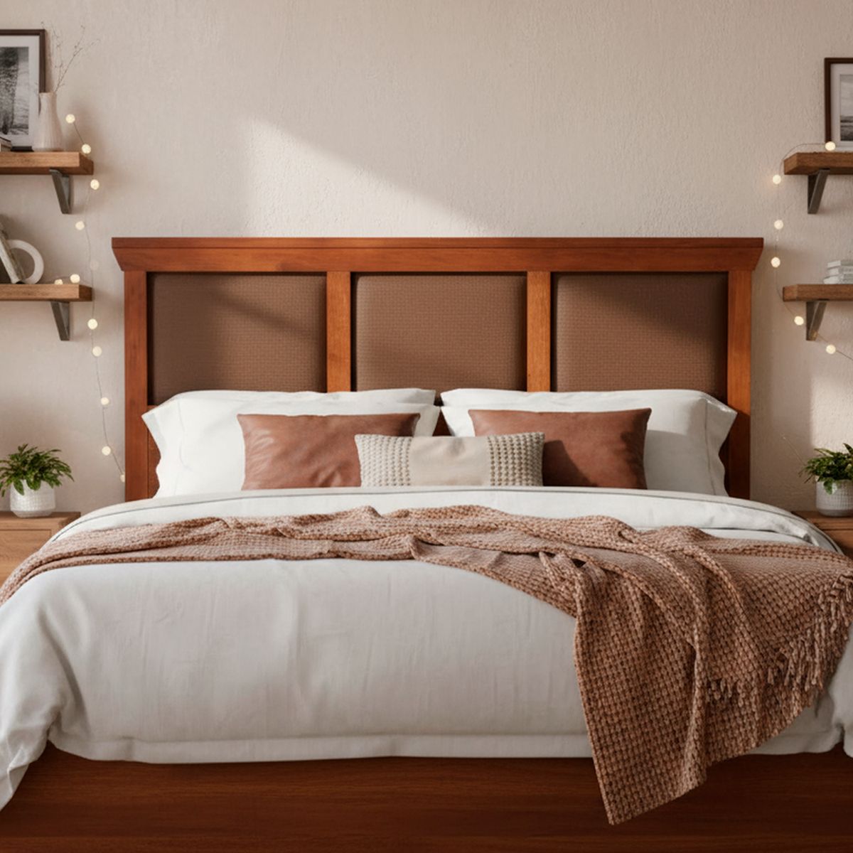 CIC - Respaldo king 195x75x3 cm caramelo