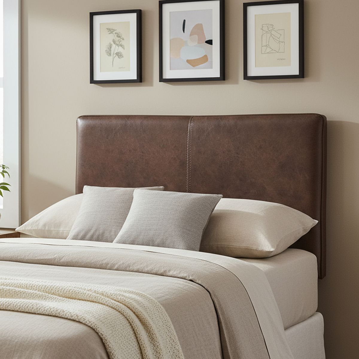 CIC - Respaldo 1,5 plazas 110x70x6 cm marrón envejecido