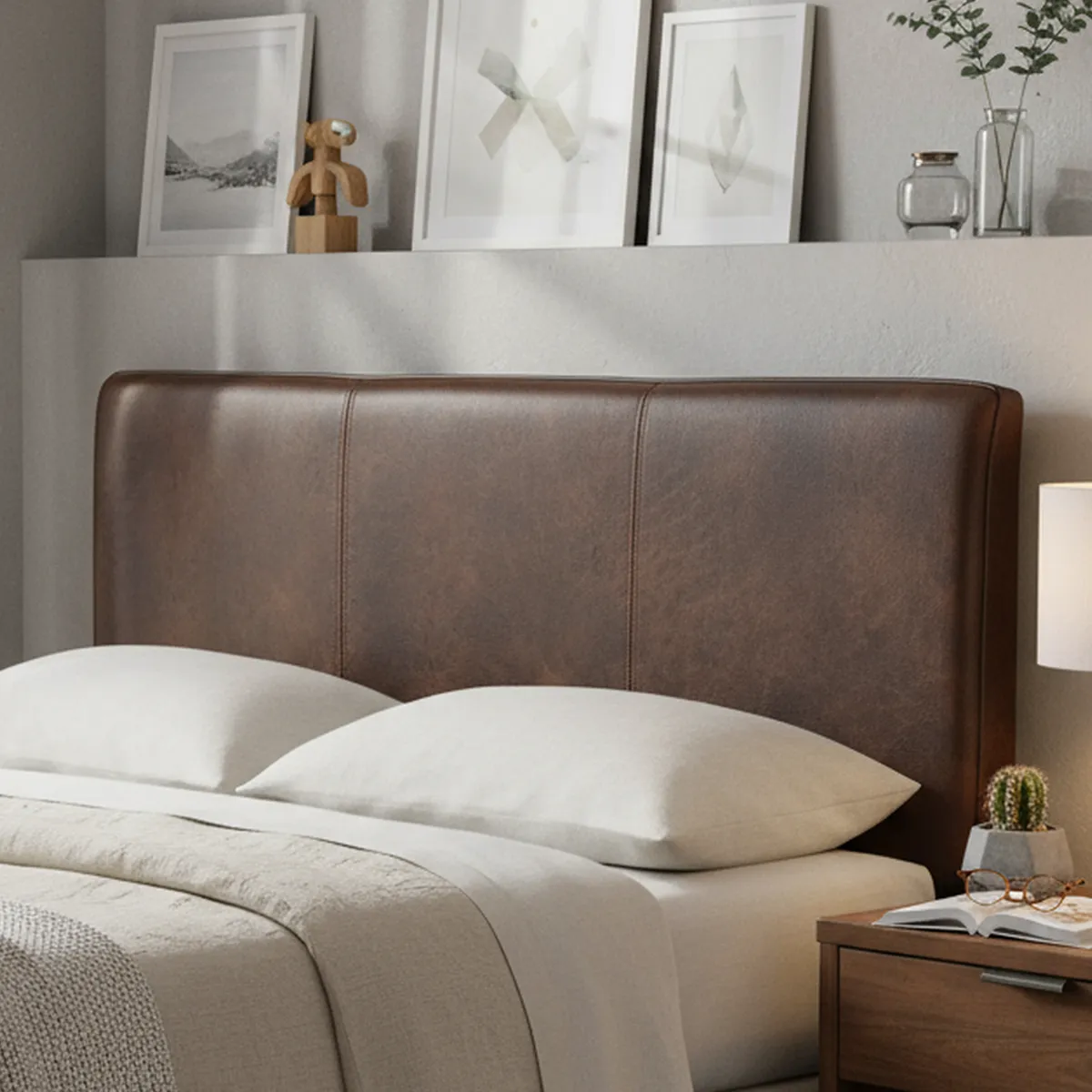 CIC - Respaldo 2 plazas 160x70x6 cm marrón envejecido