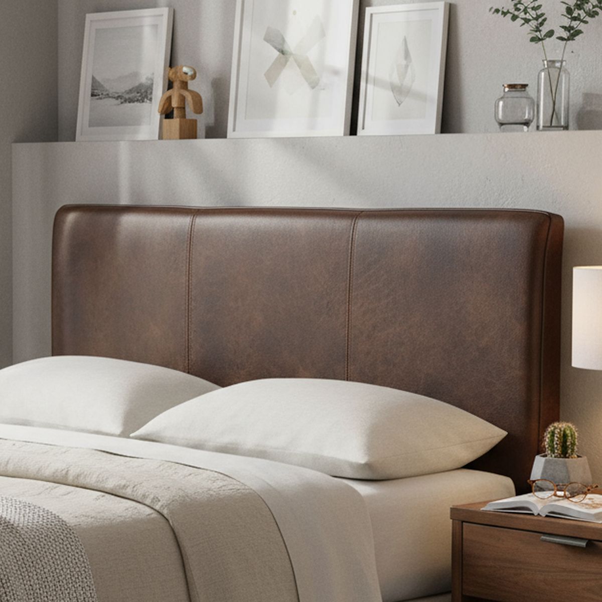 CIC - Respaldo 2 plazas 160x70x6 cm marrón envejecido