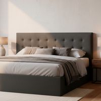 Respaldo king 190x70x6 cm gris/grafito