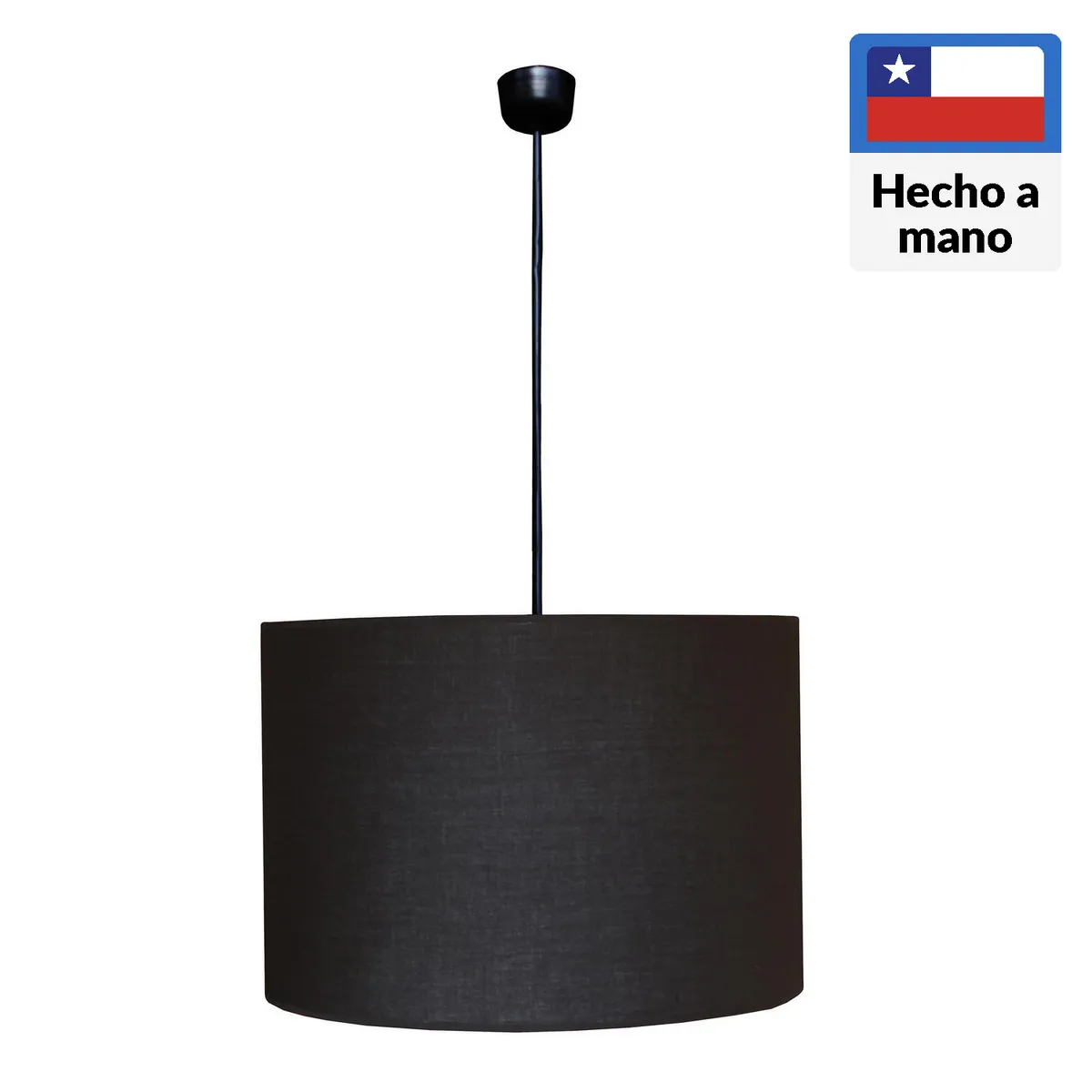 CAROLD STEVENS - Lámpara Colgante Tambor 1 Luz Metal Negro