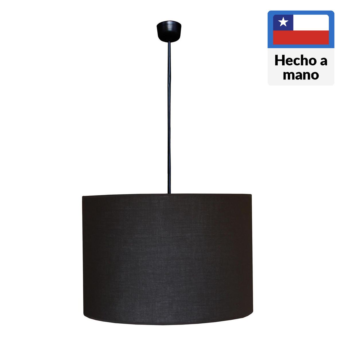 CAROLD STEVENS - Lámpara Colgante Tambor 1 Luz Metal Negro