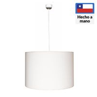 Lámpara Colgante Tambor 1 Luz Metal Blanco