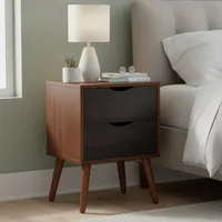 Velador 2 Cajón(es) NIGER 45x65x40 cm Gris