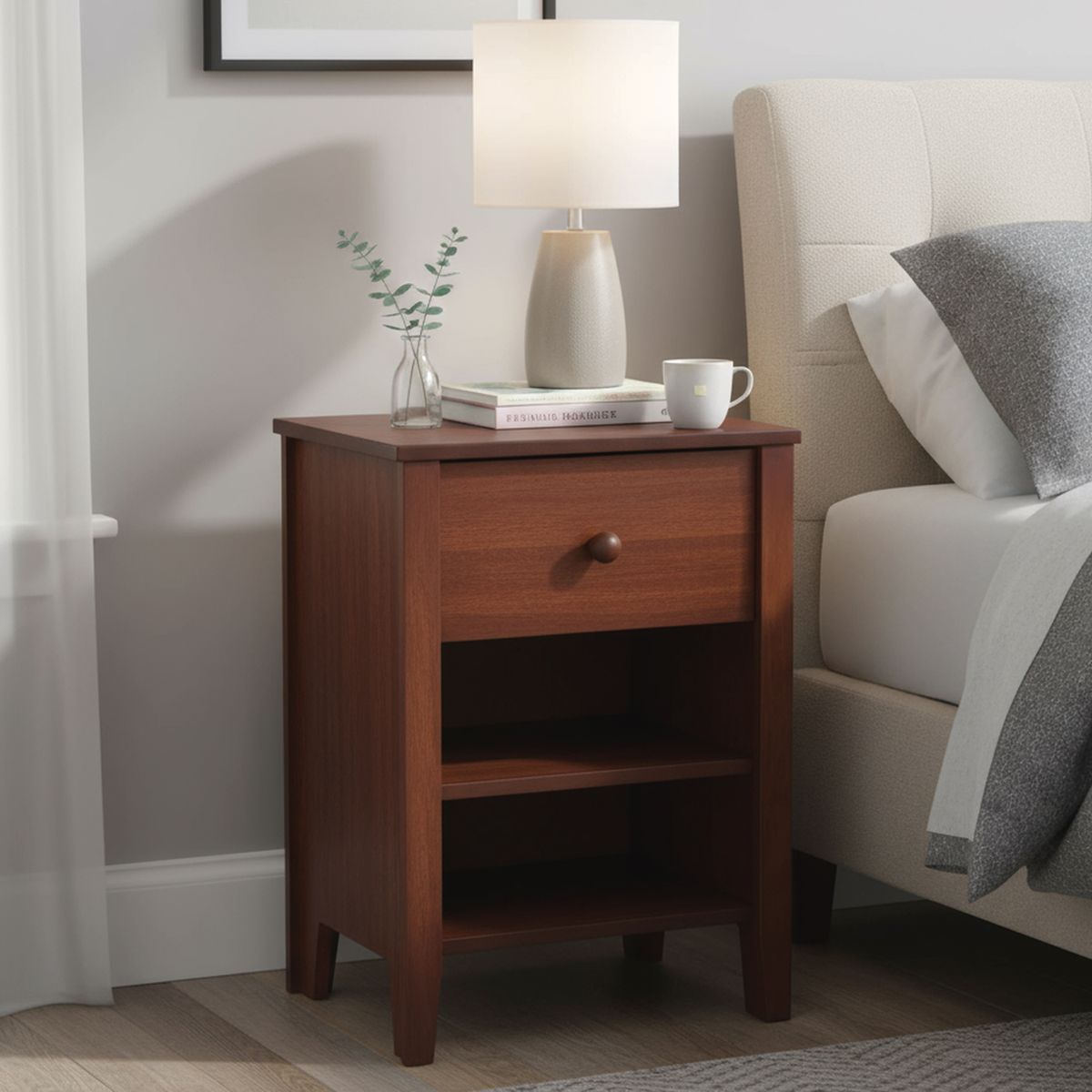 CIC - Velador 1 Cajón(es) TORINO 45x63.5x30 cm Caramelo