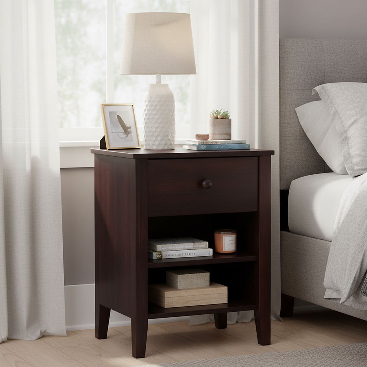 CIC - Velador 1 Cajón(es) TORINO 45x63.5x30 cm Chocolate