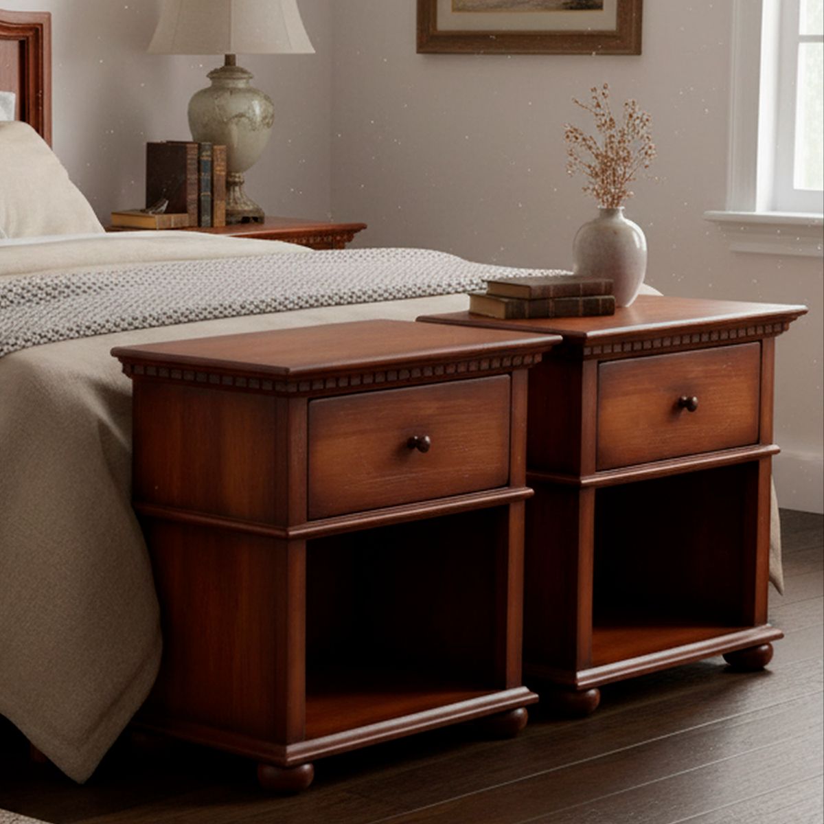 CIC - Velador 1 Cajón(es) MONTERREY 65x69x40 cm Chocolate rústico