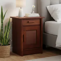 Velador 1 Puerta 1 Cajón(es) MILAN 35x63.5x45 cm Caramelo