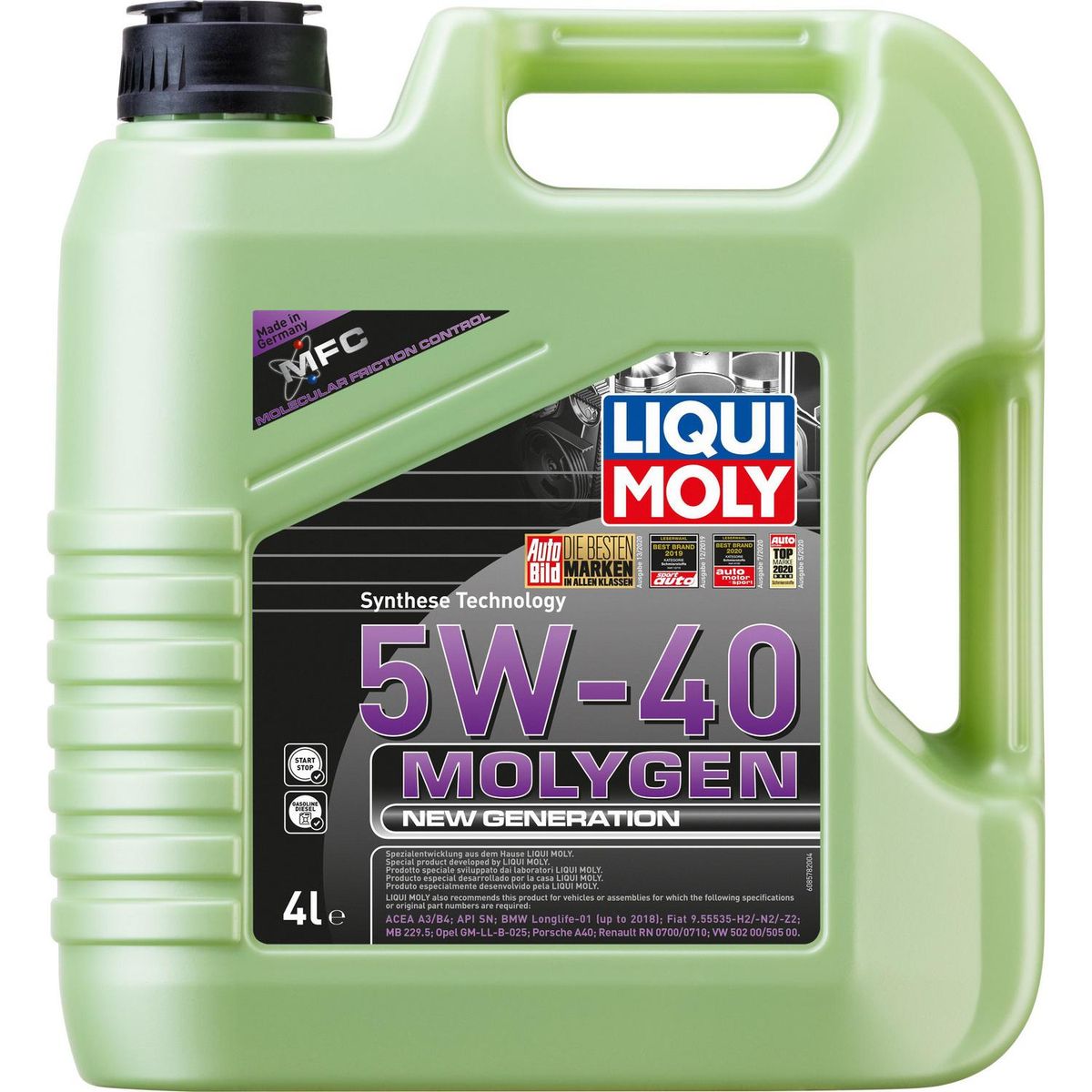 LIQUI MOLY - Aceite 5w40 4 litros molygen liquimoly
