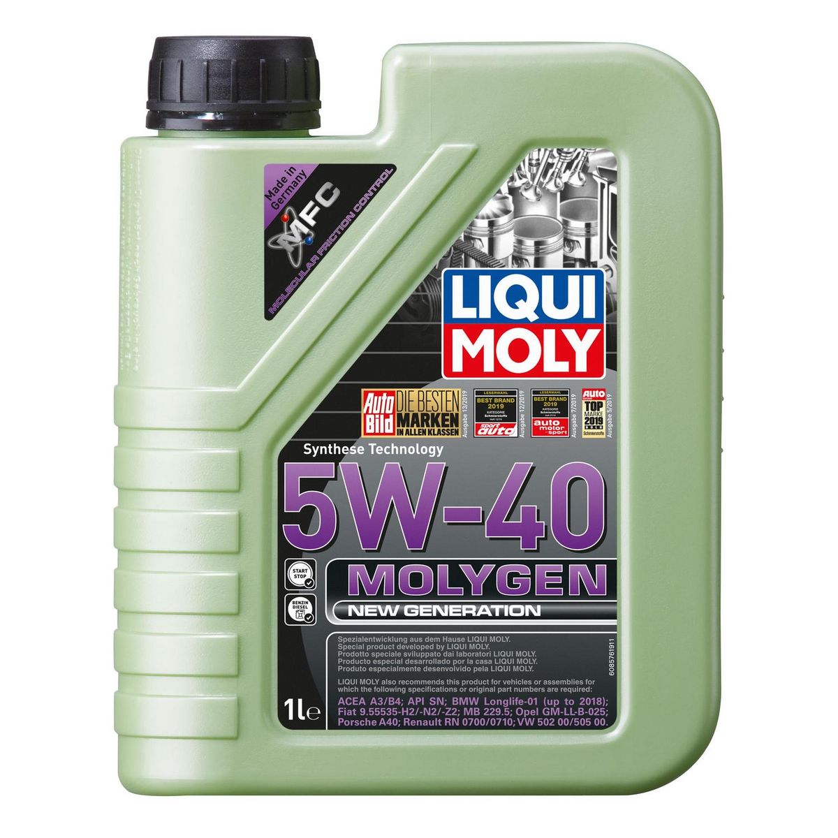 LIQUI MOLY - Aceite Motor Liqui Moly Molygen 5w-40 1 Litro Antifricción Profesional