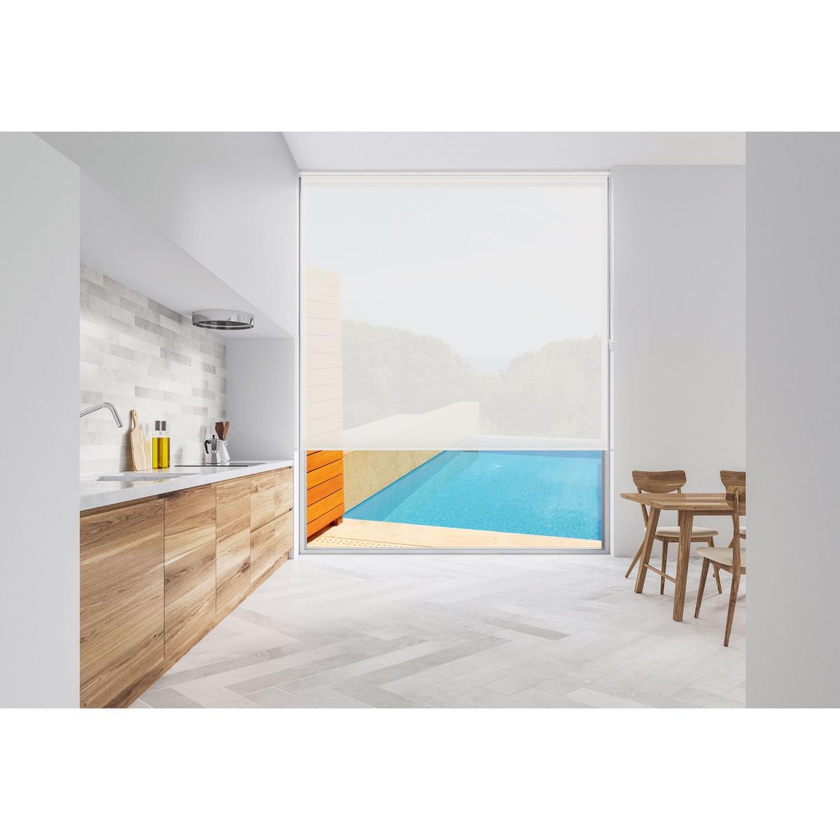 VIEWTEX - Roller screen 1% blanco/lino