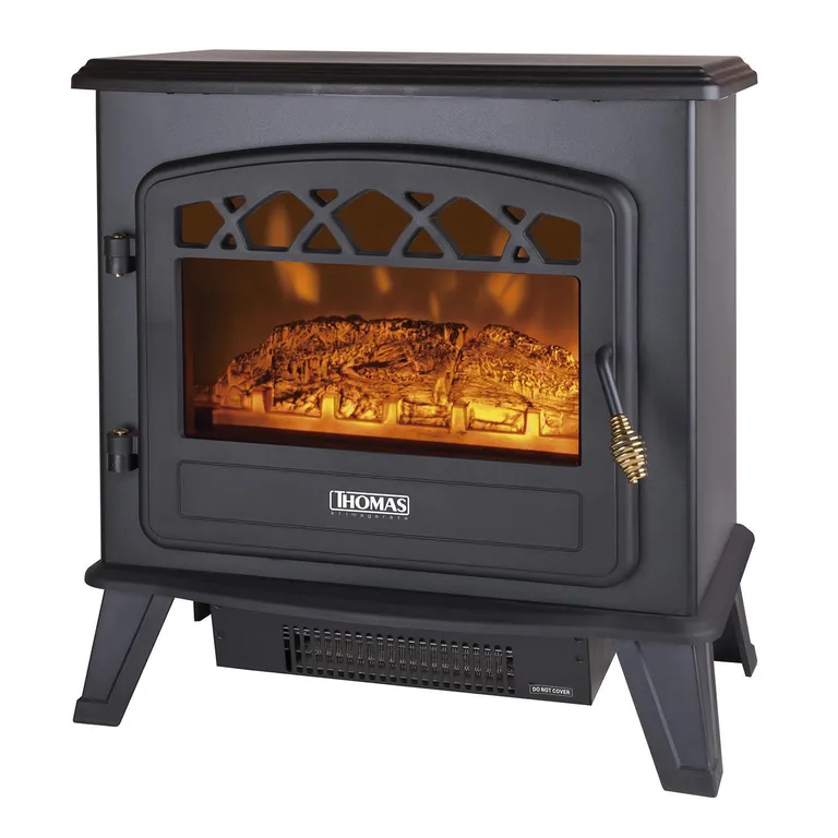 THOMAS Chimenea Eléctrica 1850 W Radiación TH-FP75 Negro