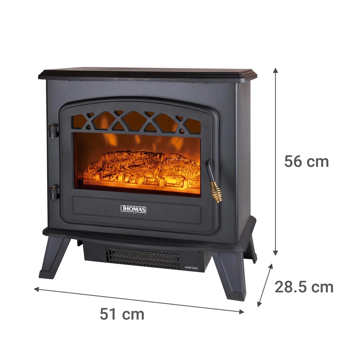 THOMAS - Chimenea Eléctrica 1850 W Radiación TH-FP75 Negro