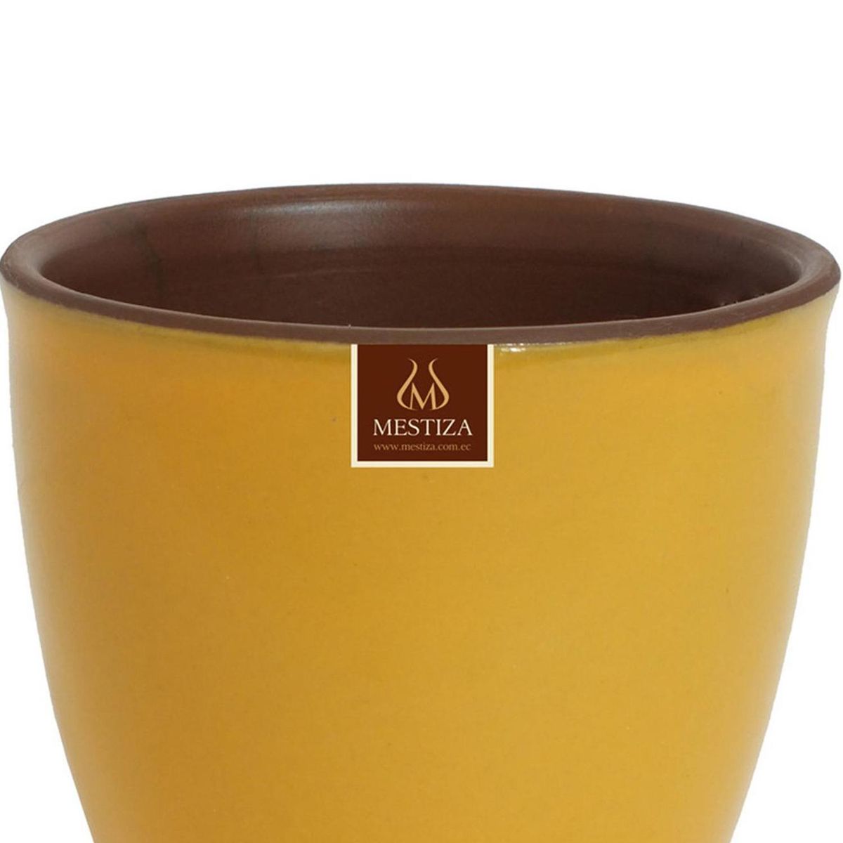 MESTIZA - Macetero Zafiro de Arcilla 17x16 cm Amarillo