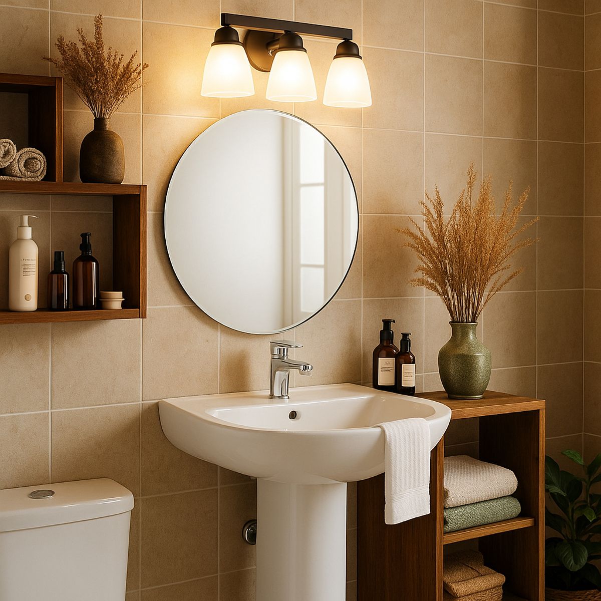 FANALOZA - Lavamanos Forma Redonda Loza 52.2x79x40.6 cm Blanco